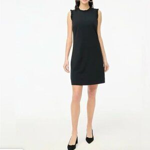 J. Crew Black Ruffle Neckline Suiting Sheath Dress 20